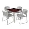 Kee Kee Square Table & Chair Set, Wood, Metal, Polypropylene Top TB3030MHBPCM44GY - alternate 1